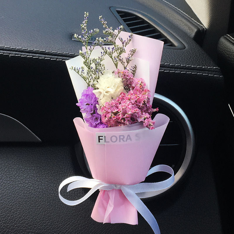 Fashion Creative Dried Flowers Decorative Car Female Motor Air Outlet Fragran