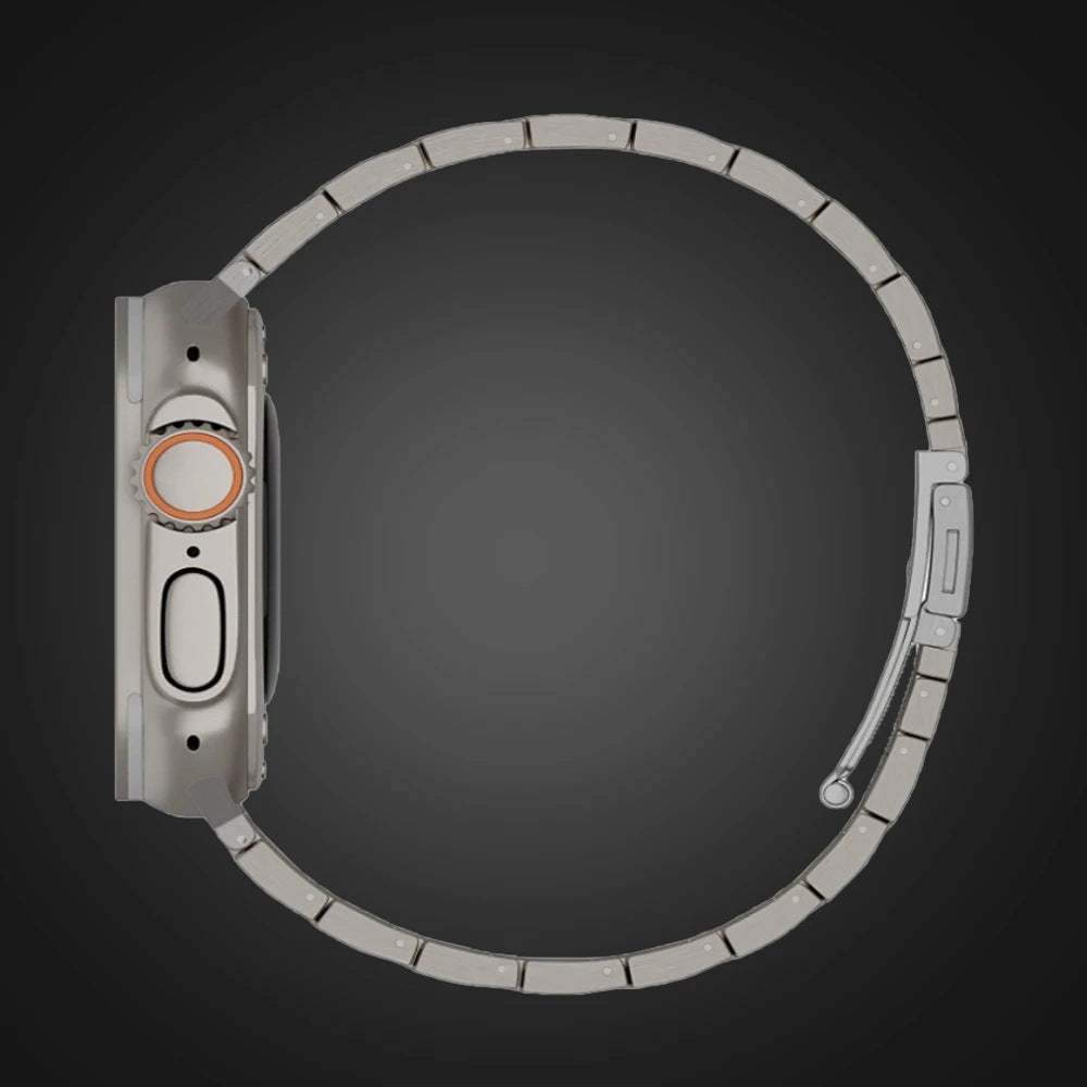 Three Beads One-piece Flat Buckle Titanium Alloy Watch Strap