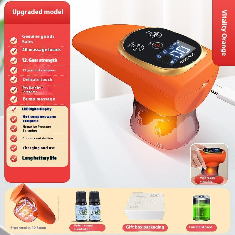 Electric Scraping EMS Micro Current Vacuum Hot Compress Walking Tank Suction Scraping Dredge Negative Pressure Cupping Device