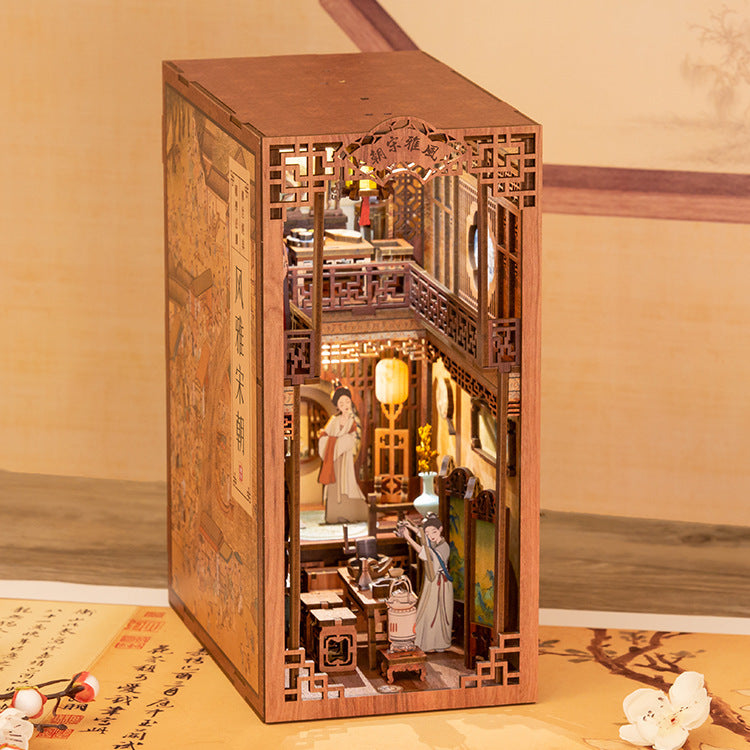 Dongpo Zhiyi Diy Wooden 3d Stereo Hand-assembled Book Stand Model Building Toy
