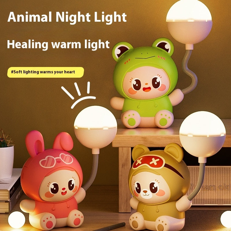 Cartoon Cute Pet Table Lamp Folding USB Charging Bedroom Bedside Lamp