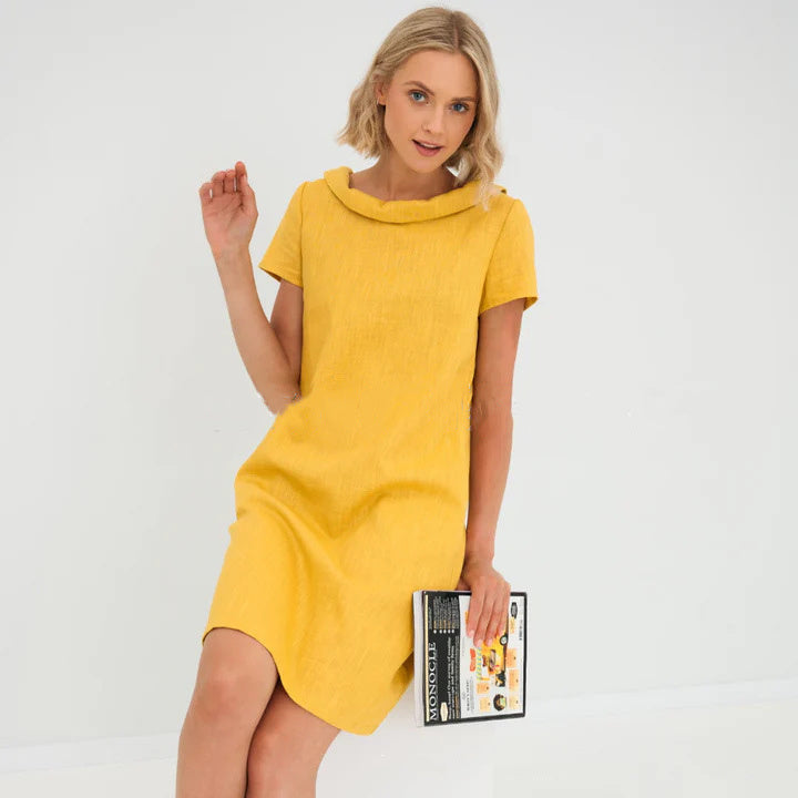 Women's Cotton Short Sleeve Summer Casual Loose Dress