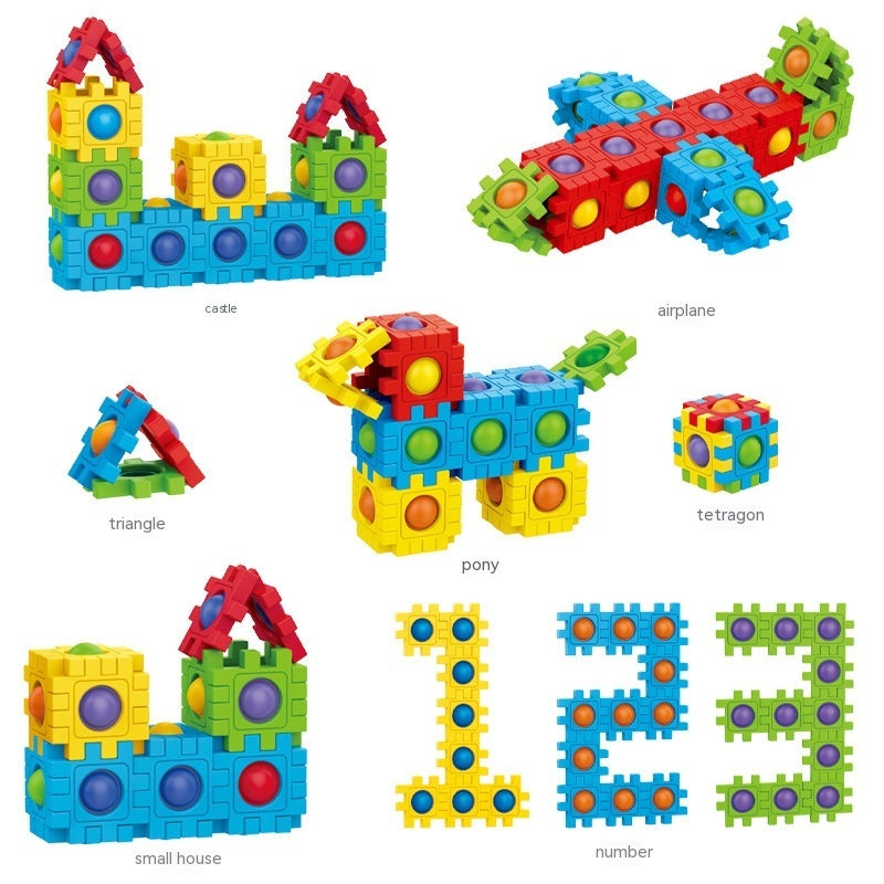 Assembling Building Blocks 3D Puzzle Model Press To Construct Children's Fun Interactive Educational Toys