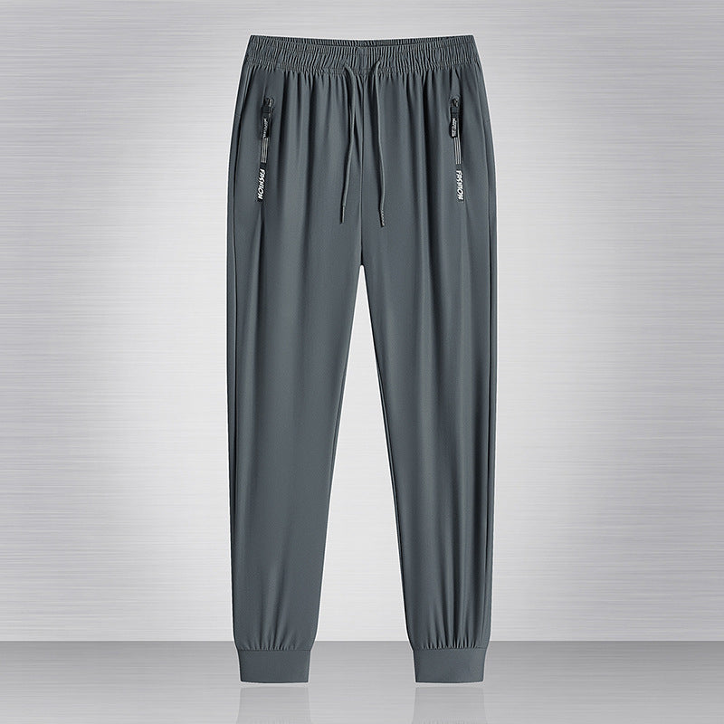 Men's Summer Thin Ice Silk Quick-drying Running Casual Pants Loose