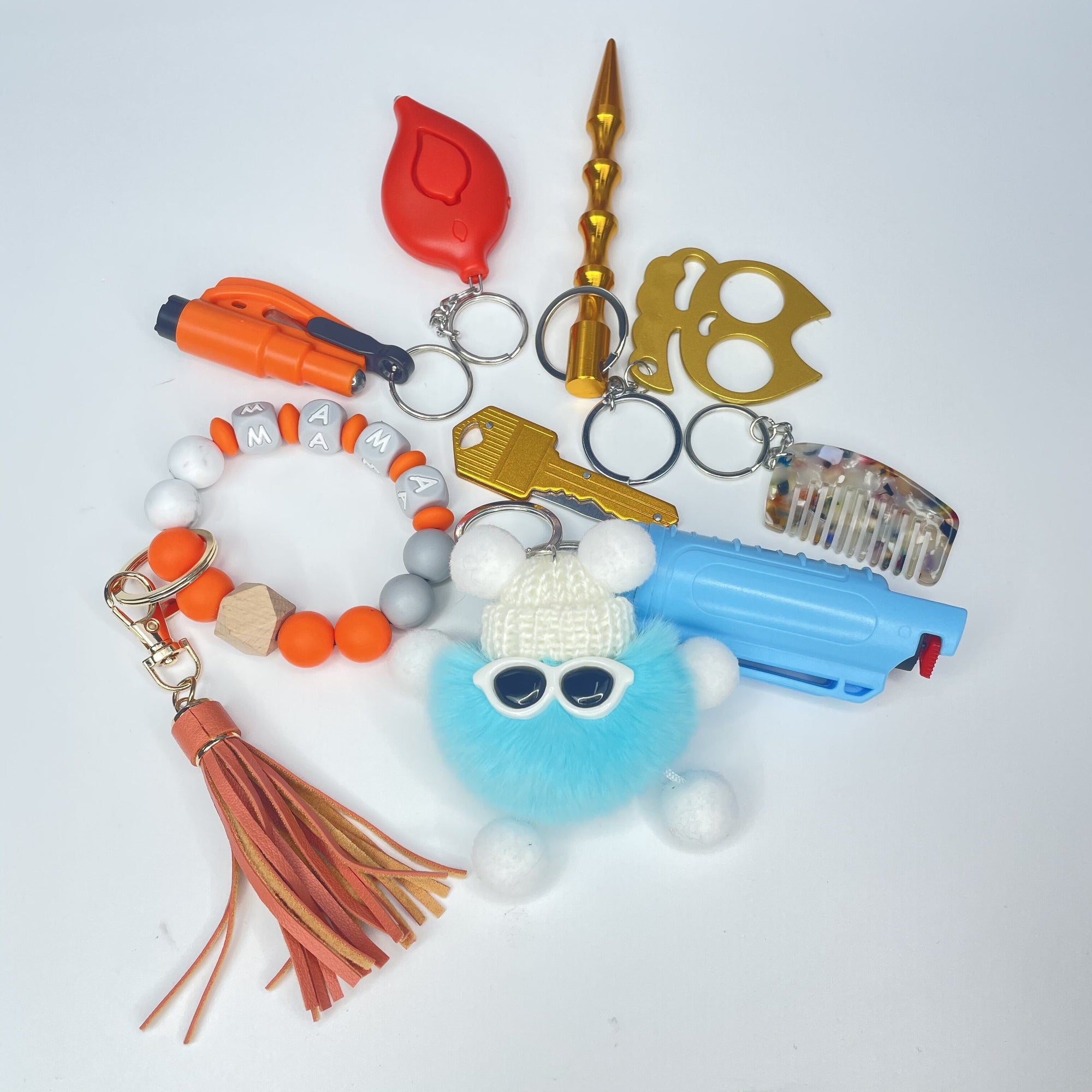 Hair Ball Lipstick Bag Bracelet Bracelet Key Chain Set