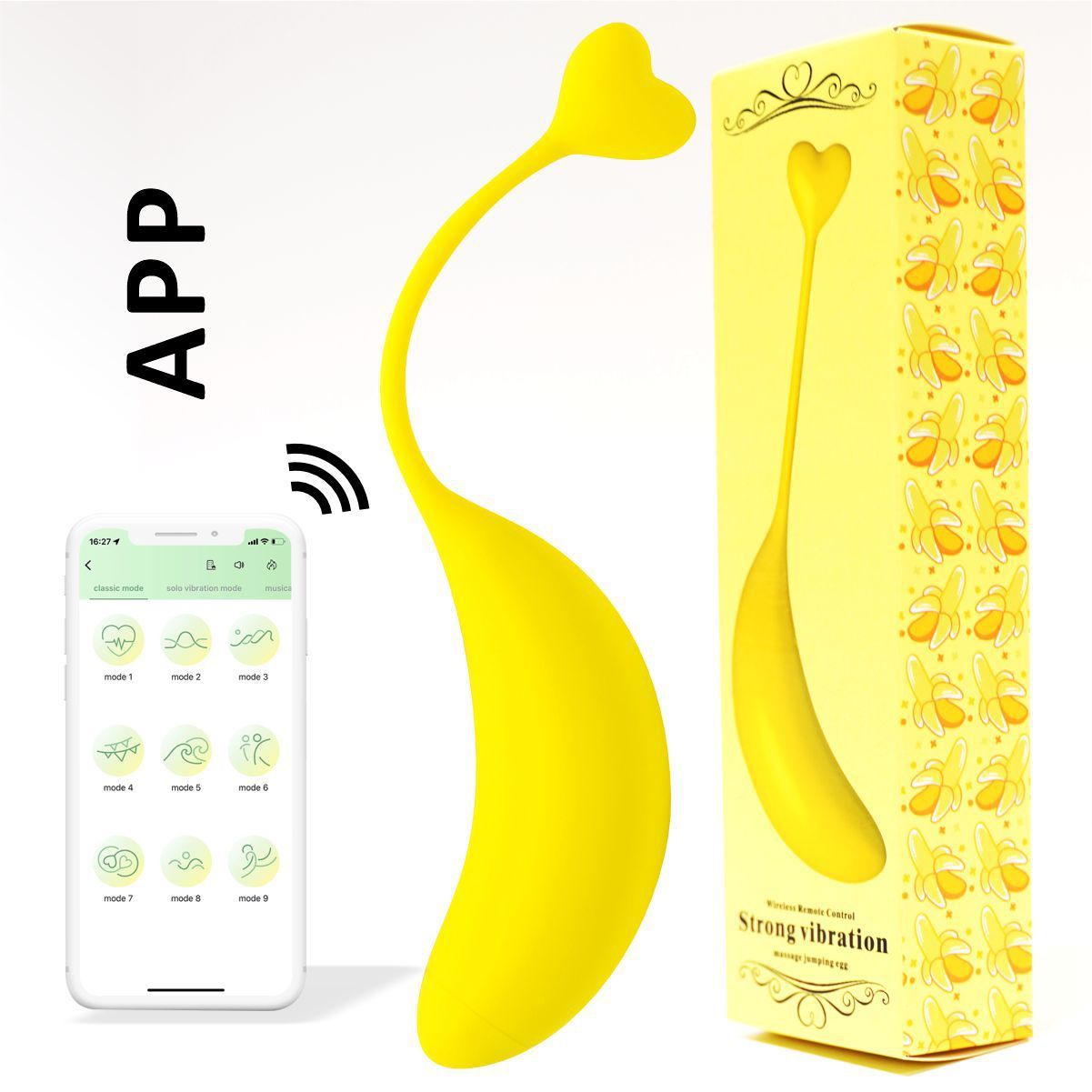 Fruit Banana APP Remote Control Vibration Product Device Wear Plug