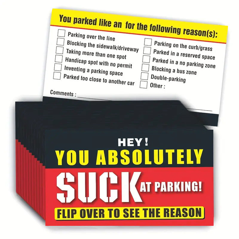 50 Bad Parking Card You Stop There Like An Idiot