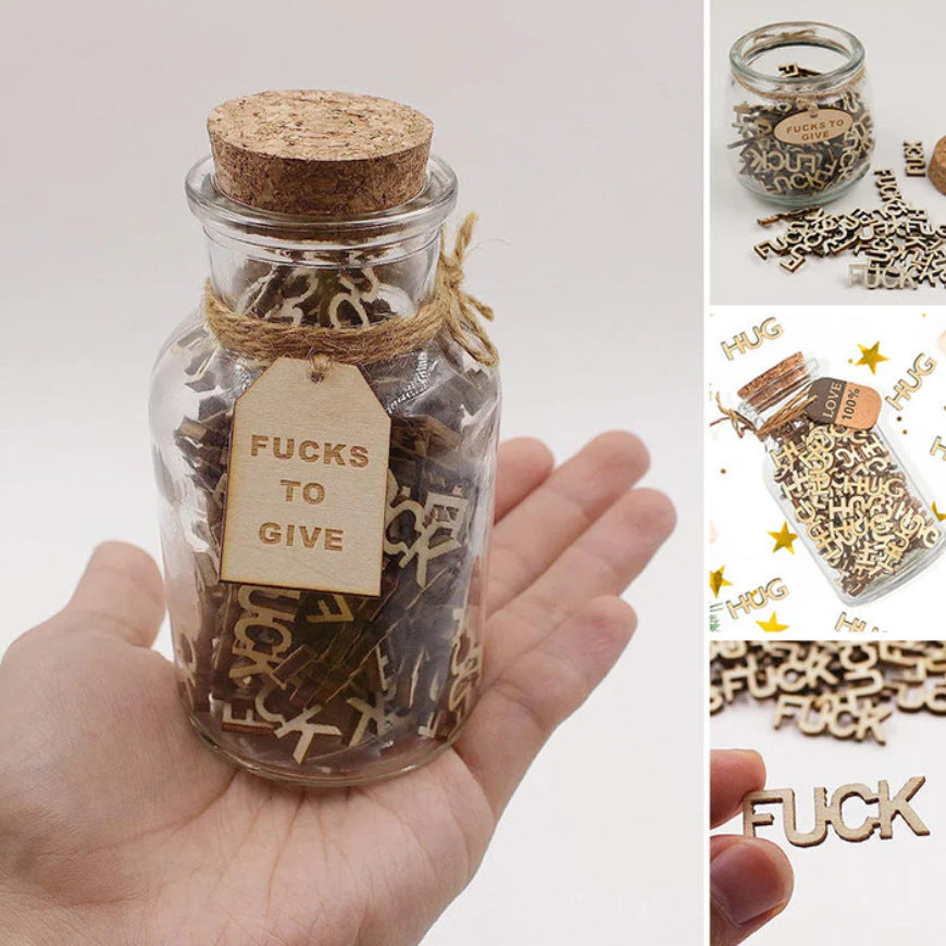 A Can Of Fucks Gift Jar Wooden Letter Crafts