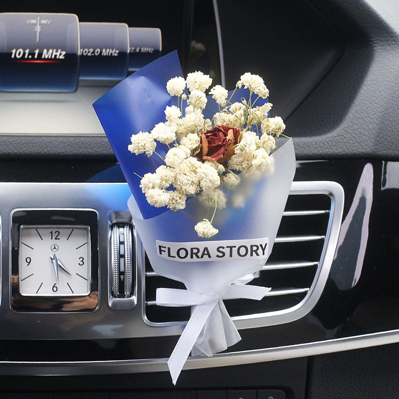Fashion Creative Dried Flowers Decorative Car Female Motor Air Outlet Fragran