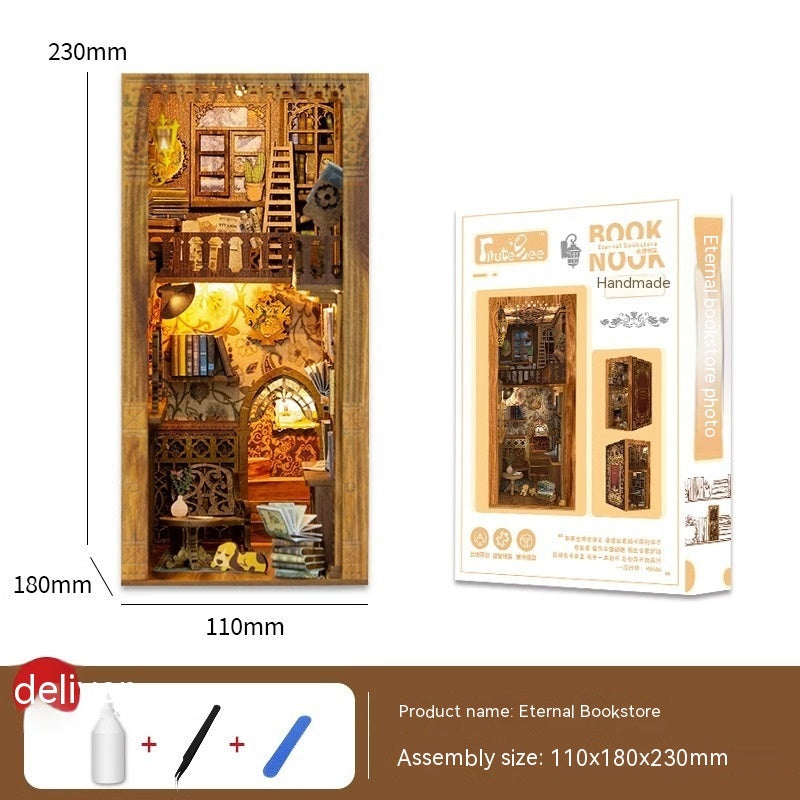 Dongpo Zhiyi Diy Wooden 3d Stereo Hand-assembled Book Stand Model Building Toy