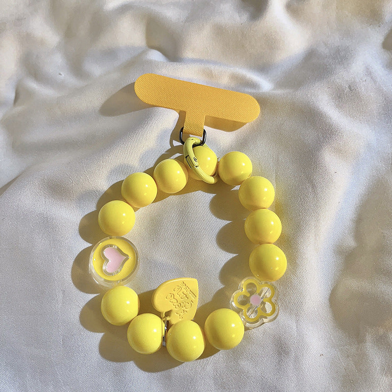Beads Solid Color Bracelet Phone Case Pendant