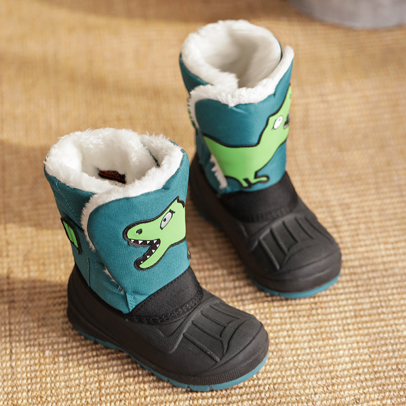 Cartoon Waterproof Non-slip Plus Velvet Men And Women Children's Snow Boots