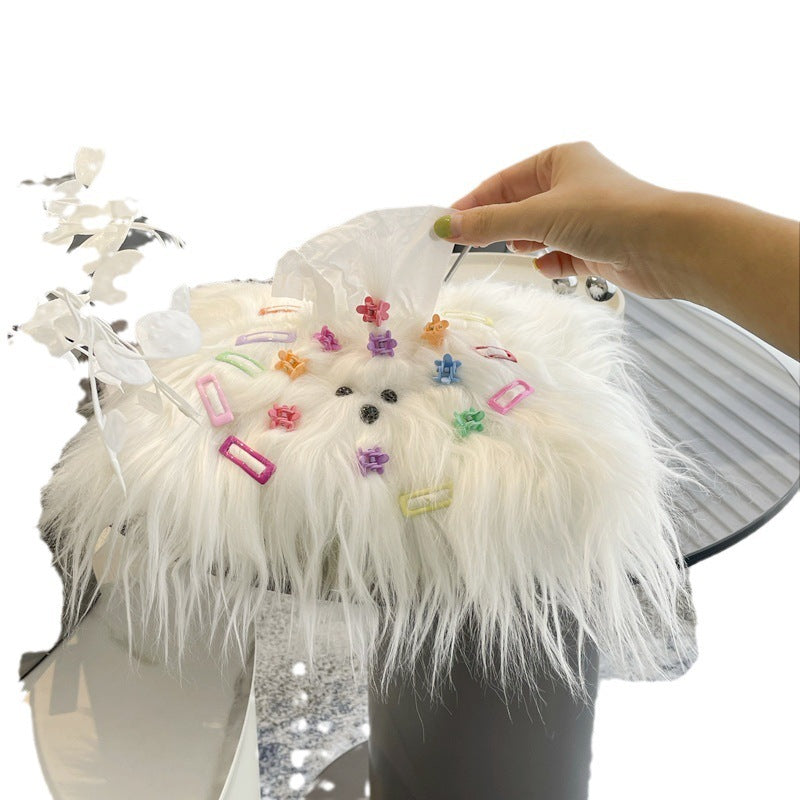 Dopamine Creative Cute Long Haired Dog Living Room Car Drawing Box