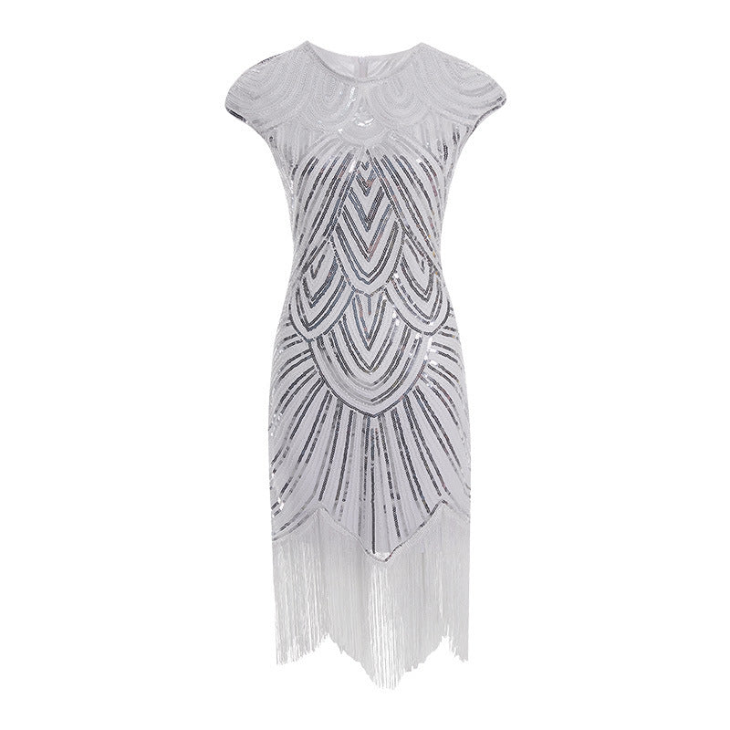 New Women's Vintage Sequin Fringe Dress Beading