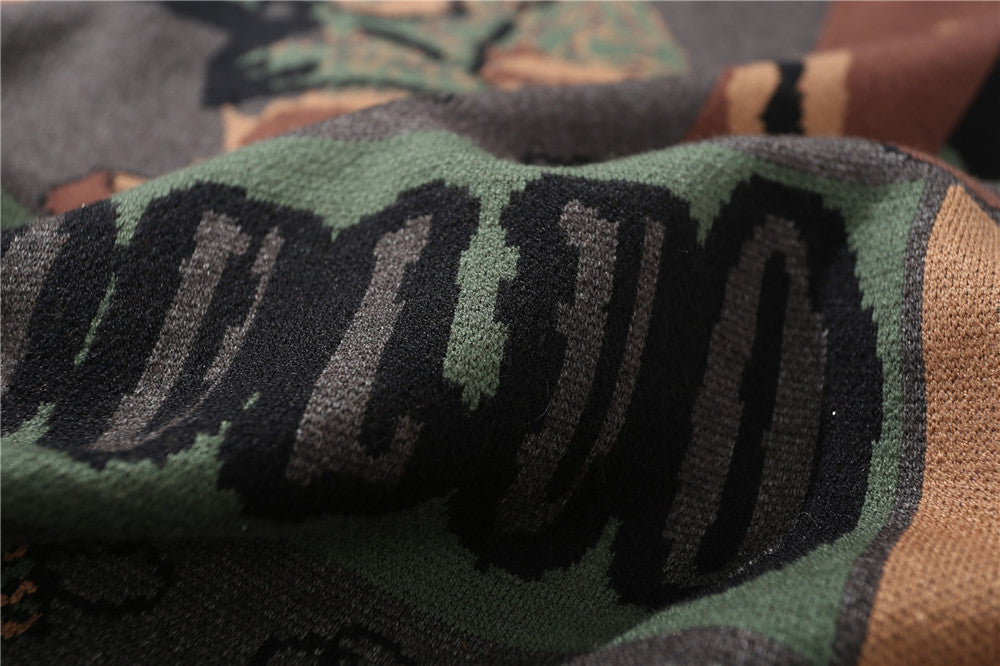 European And American Style Vintage Jacquard Knitted Sweater