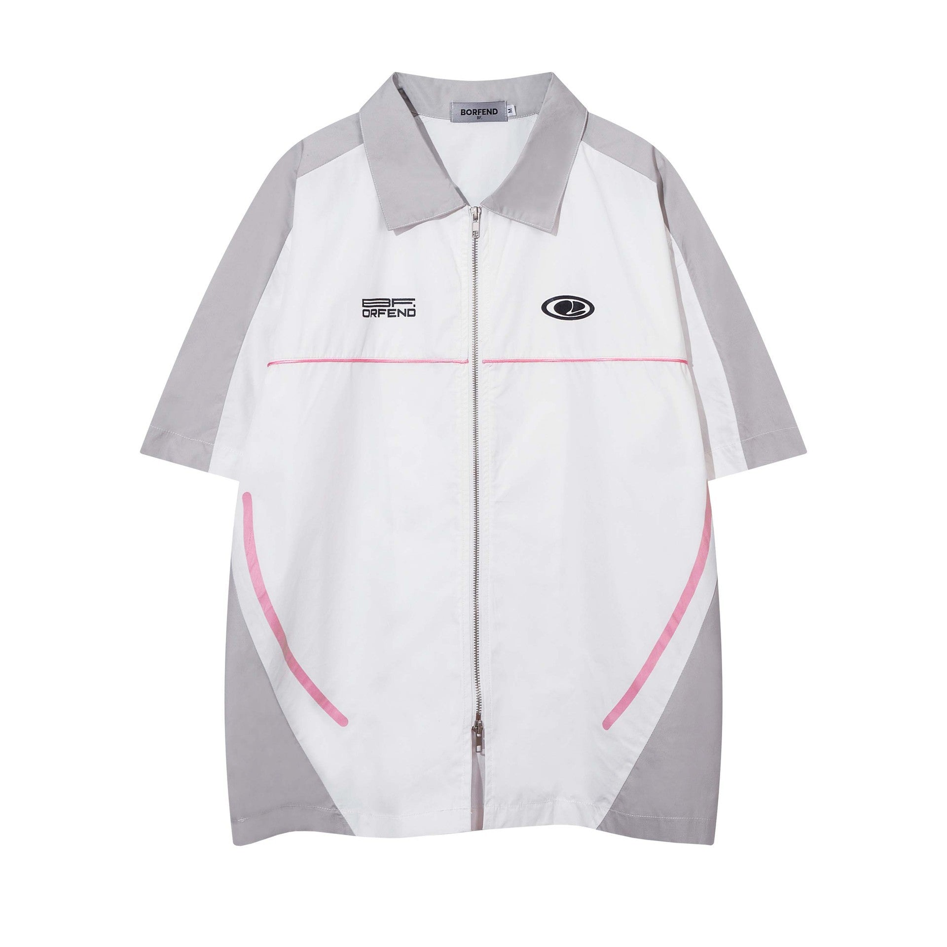 High Street Matching Letters Printing Lapel Short Sleeve Shirt