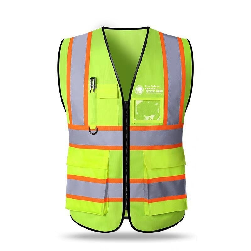 Reflective Vest Multi-pocket Building Construction Traffic Fluorescent Vest