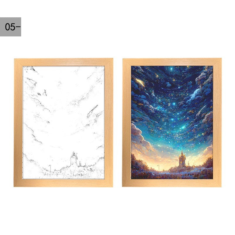 Starry Sky Beautiful Dream Simple Ins Creative Light Painting