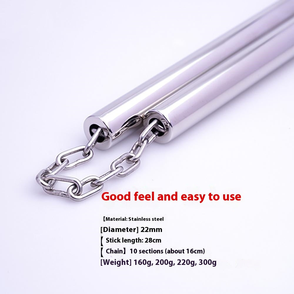 Stainless Steel Flat Head 22 Diameter Performance Training Fancy Practice Nunchaku