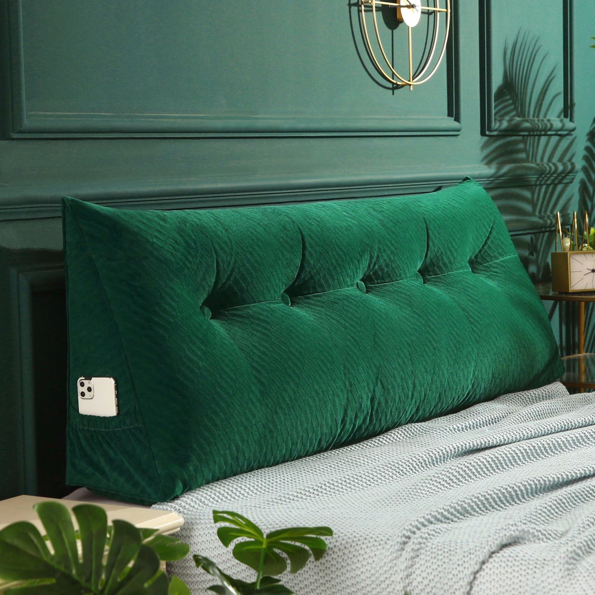 Three Dimensional Velvet Triangle Big Cushion Bedside Cushion Can Be