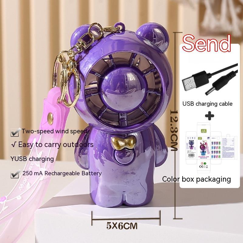 Student Summer Cartoon Fan Pendant Keychain