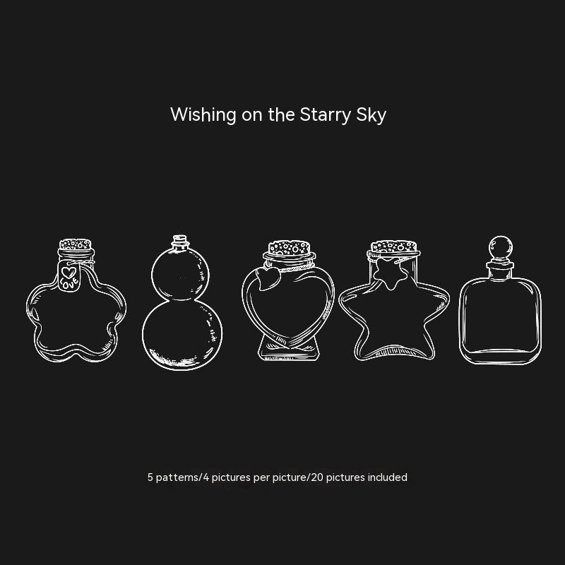 Dried Flower Bookmark Creative Glass Bottle Container PET Sticker Bookmark