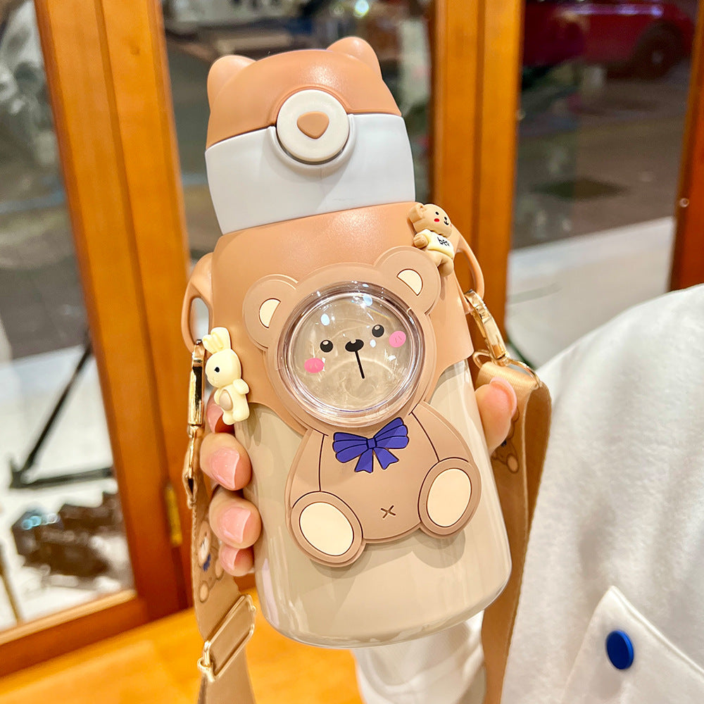 Children's Thermos Mug Stainless Steel Straw