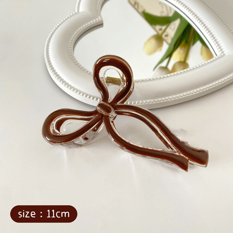 High-grade Bow Barrettes Jelly Color Dripping Oil Grip Women's Headdress