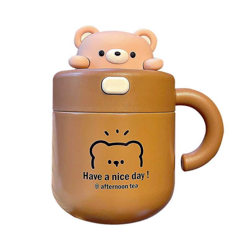 Bear Mug With Lid Household Thermal Insulated Bottle