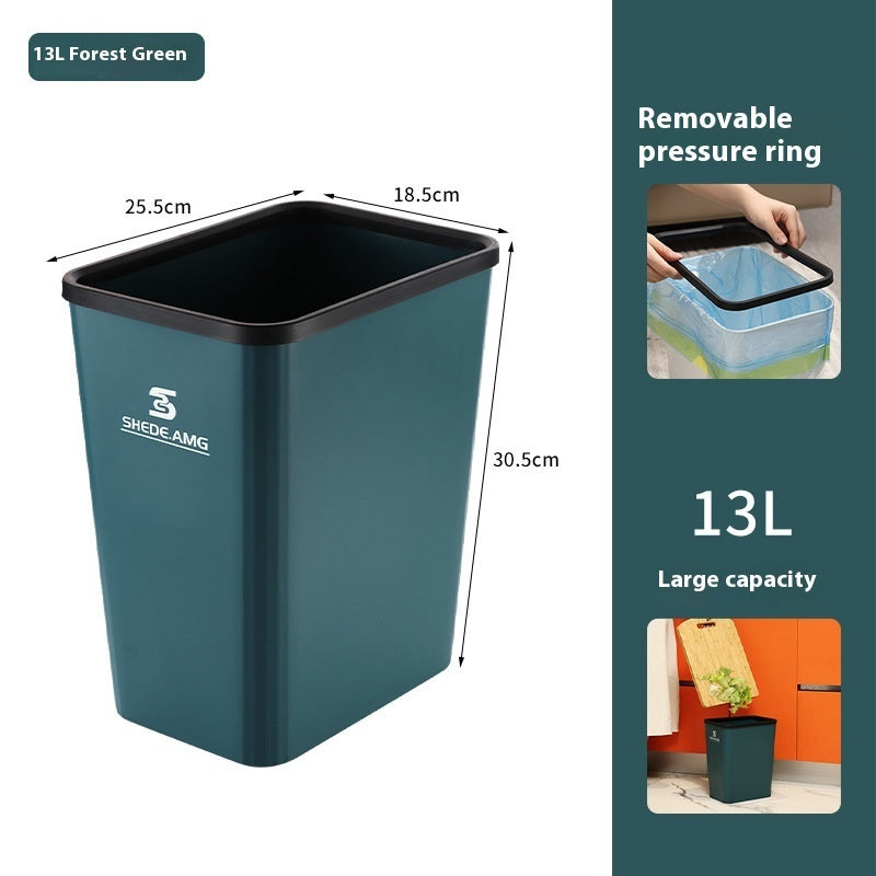 Bathroom Kitchen PP Floor Clamping Ring Trash Can Household