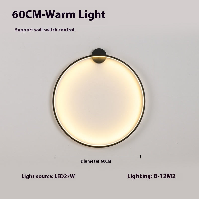 Minimalist Round Bedroom Bedside Lamp Wireless Living Room Sofa Background Wall Hotel Decorative Wall Lamp
