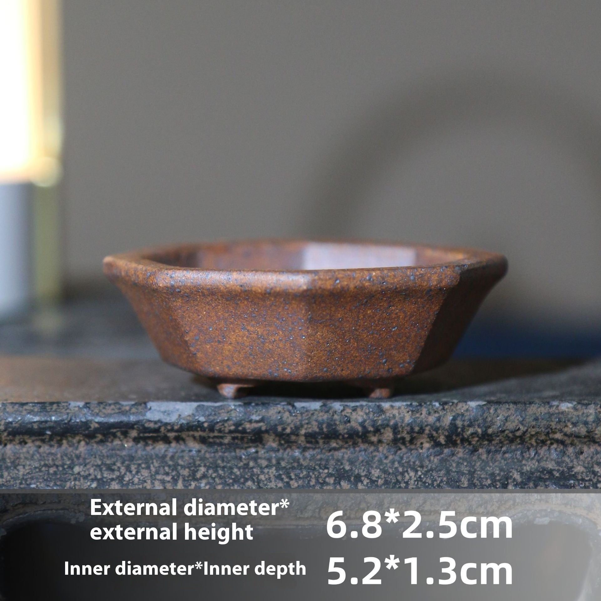 Purple Sand Flower Pot Handmade Miniature Desktop Pot