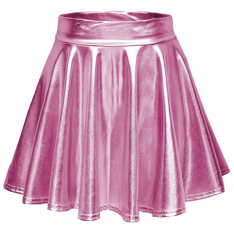 Cos Halloween Performance Costume Shiny Horn Pleated Mini Skirt