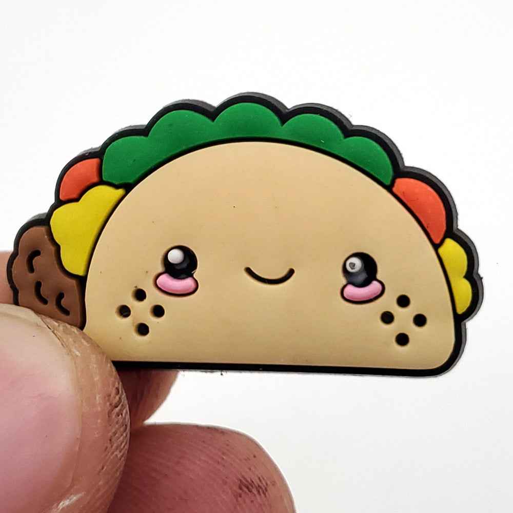 Cartoon Food Hole Shoes Shoe Ornament Shoe Buckle PVC Eva Sandals Decorative Accessories