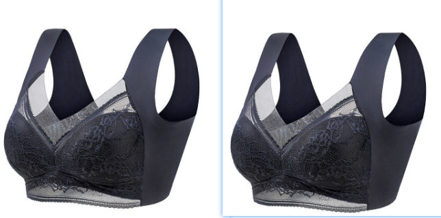 Lace Wireless Fixed Cup Push Up Bra