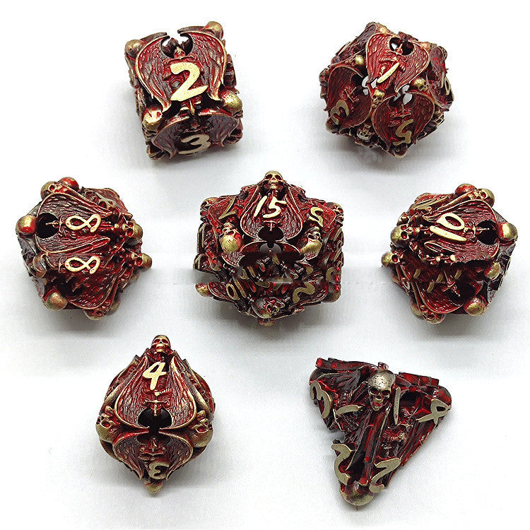 New Metal Cutout Jihad Angel Dice DND 7 Piece Set