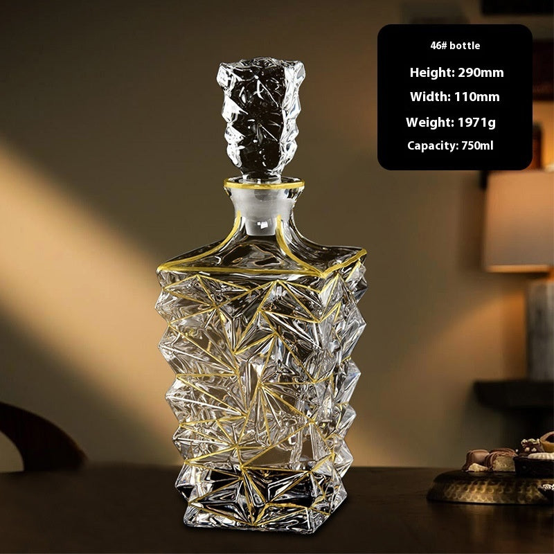 Hand-painted Gold Glass Wine Bottle Internet Celebrity Home High-end Wine