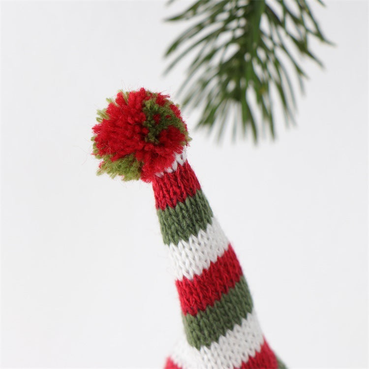 Christmas Knitted Wool Scarf Hat Wine Bottle Cover Suit