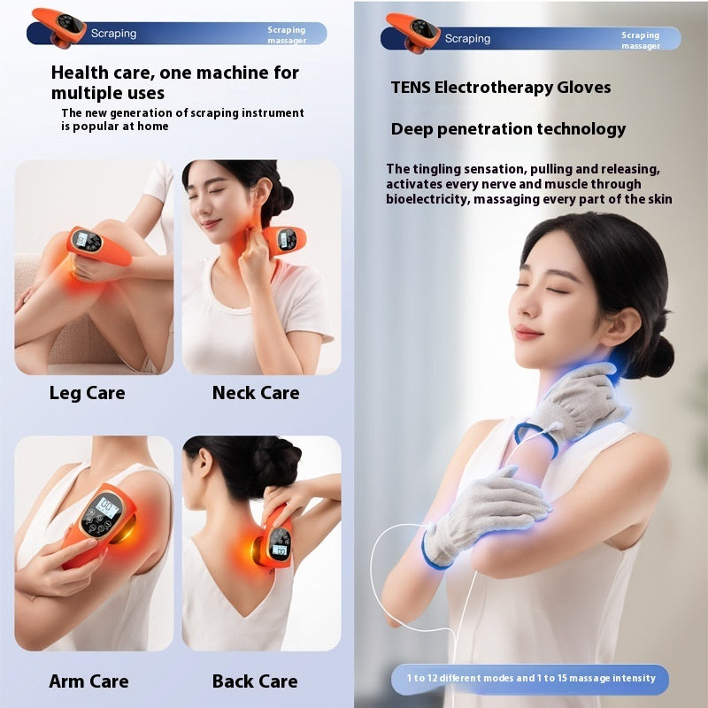 Electric Scraping EMS Micro Current Vacuum Hot Compress Walking Tank Suction Scraping Dredge Negative Pressure Cupping Device