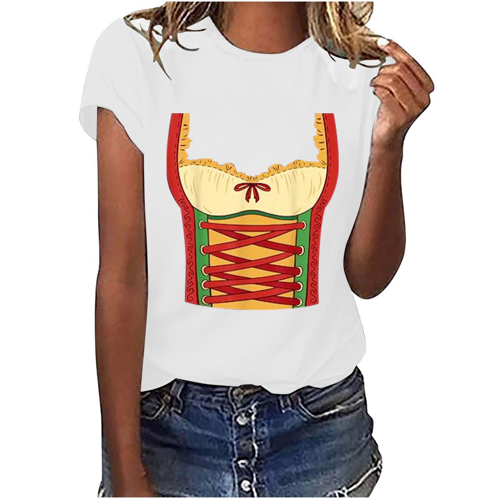 Simple Printed European And American T-shirt Short Sleeve