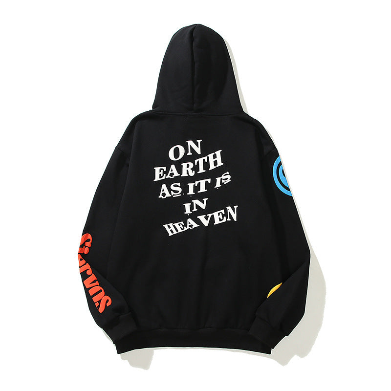 High Street Three-dimensional Foam Graffiti Printed Hoodie In Autumn And Winter