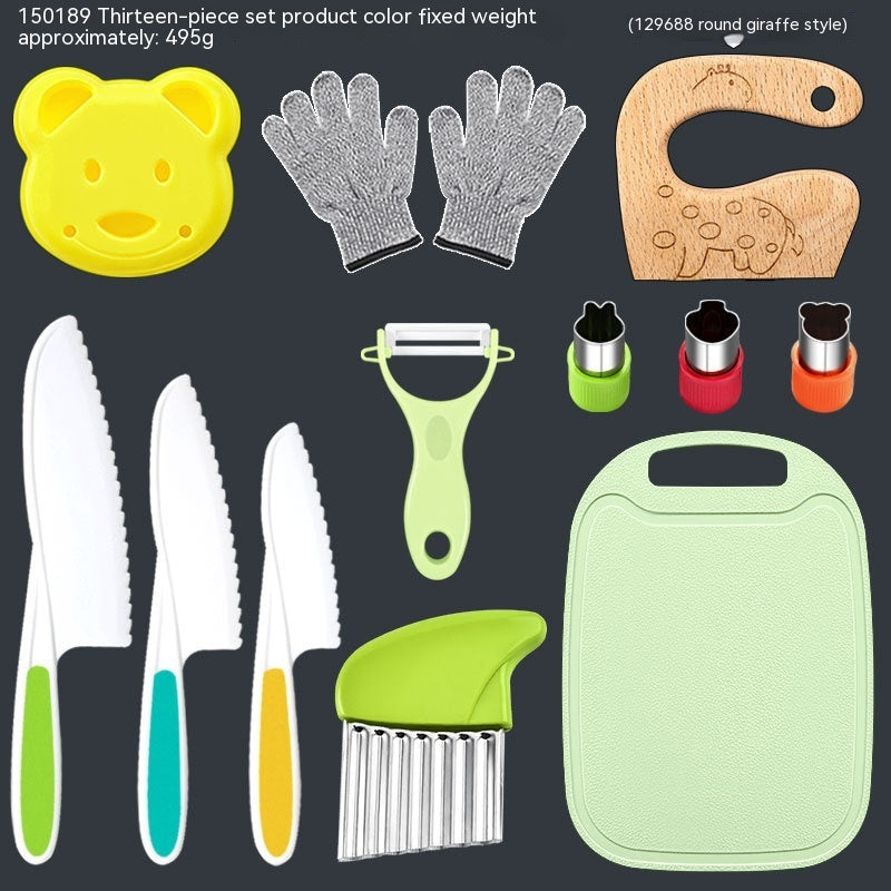 Children's Anti-cutting Gloves Cutting Board Fruit Knife