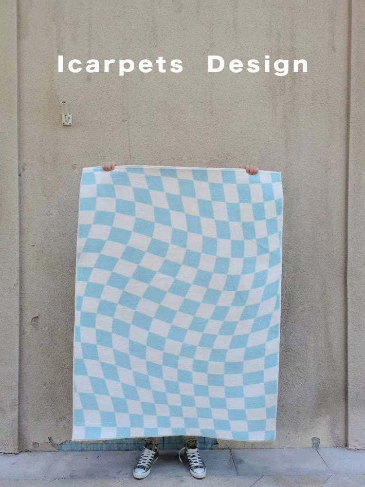 Checkerboard Carpet Living Room Girl Ins Bedroom Purple Plaid Bedside