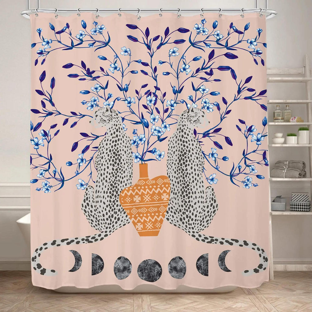 Modern Aesthetic Tropical Bohemian Cheetah Bath