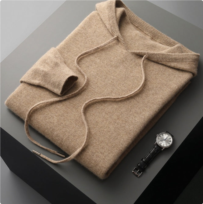Men's Hooded Loose Knitted Sweater