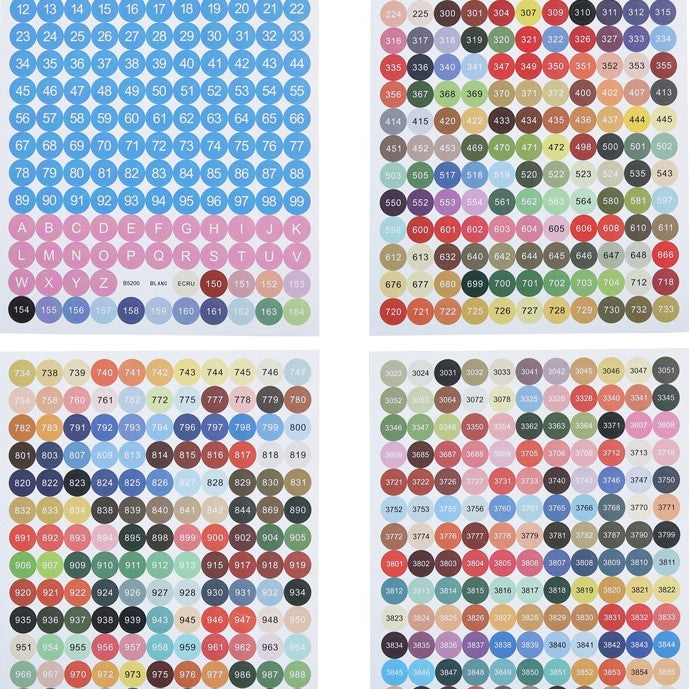 Diamond Painting Color Sticker Cross Stitch Label Number Letter Sticker