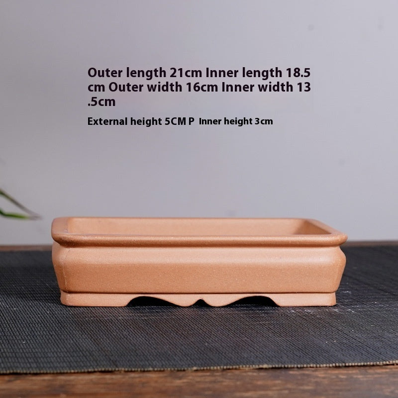 Purple Sand Flower Pot Ceramic Large Shallow Mouth Rectangular