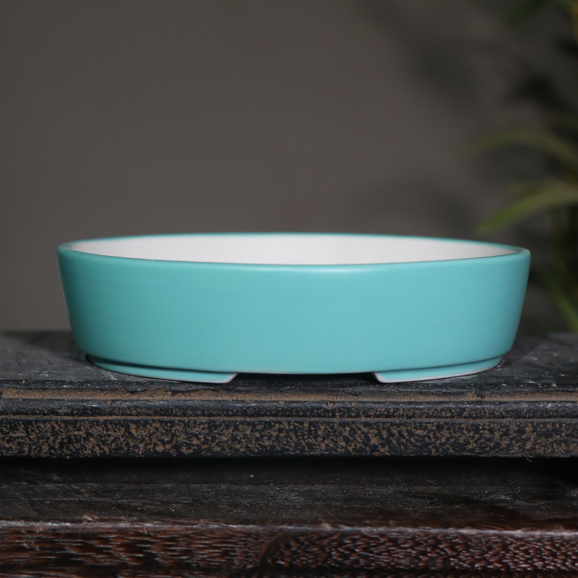 Desktop Oval Ceramic Purple Clay Flowerpot