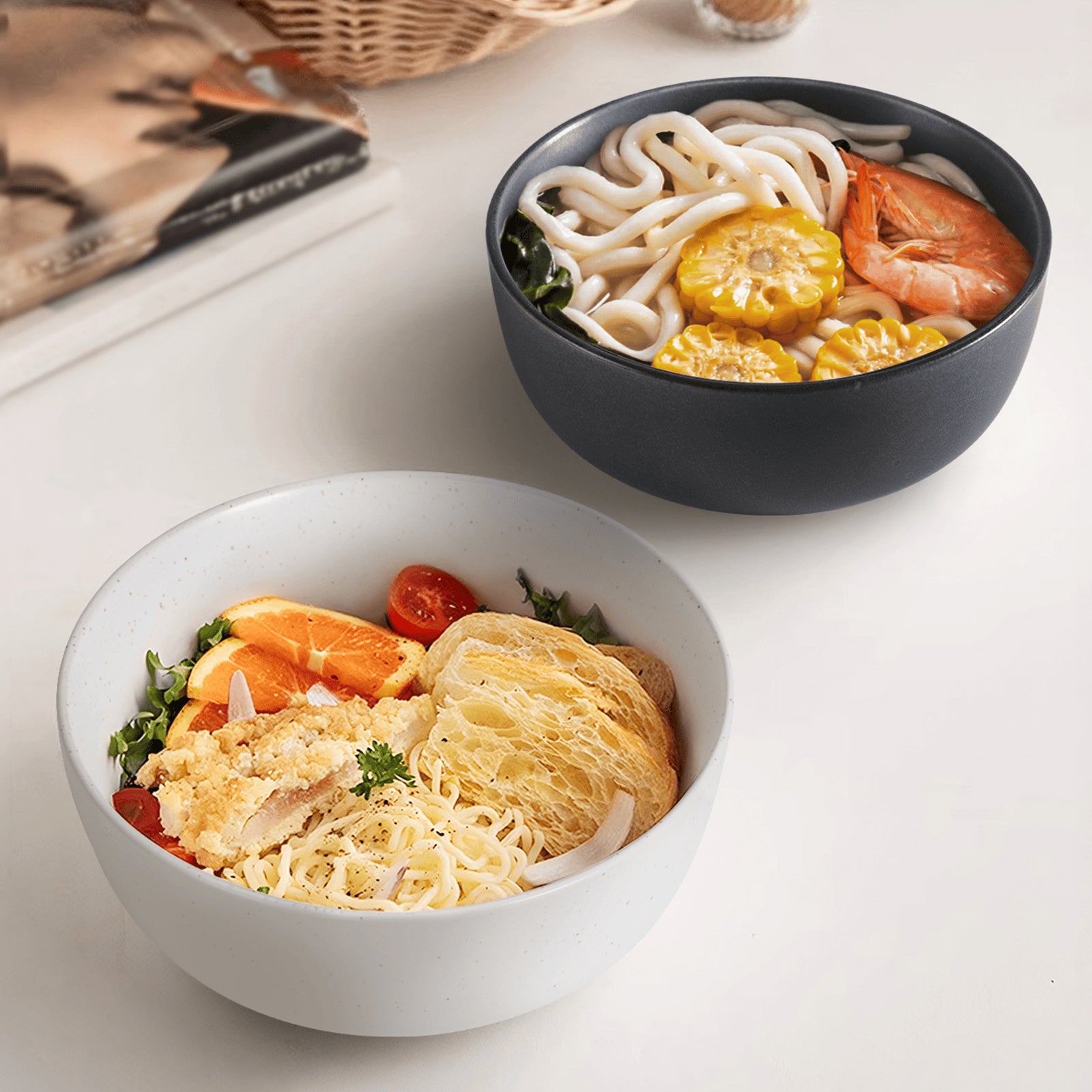 Ceramic Bowls For Kitchen, 27oz  Bowl Set Of 4  For Cereal, Salad, Pasta, Soup, Dessert, Serving  Dishwasher, Microwave And Oven Safe