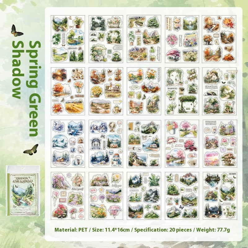 Yuxian Retro Material Pet Double Transparent Sticker Book